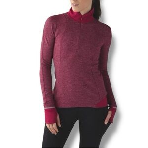 Lululemon Runderful 1/2 Zip Space Dye Camo Berry Rumble - Size 6